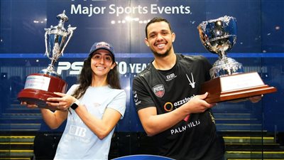 مصطفى عسل ونوران جوهر يتوجان ببطولة الجونة الدولية للإسكواش