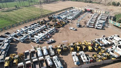 محافظ المنوفية يتفقد اصطفاف معدات ومركبات المراكز 