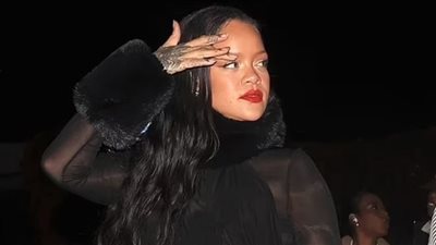 ريهانا تتألق بالأسود في حفل بهوليوود مع آساب روكي 