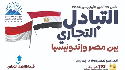 زيادة التبادل التجاري بين مصر وإندونيسيا إلى 1.39 مليار دولار في 2024