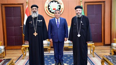 محافظ الدقهلية يستقبل وفد من الكنيسة  بمناسبة العام الميلادي الجديد