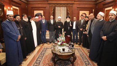 محافظ بني سويف ووزير الأوقاف في زيارة لمطرانية بني سويف