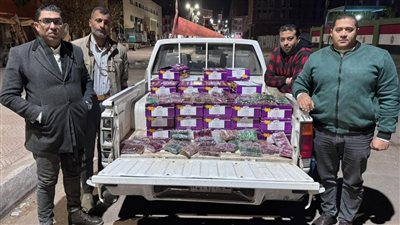 ضبط 28 ألف عبوة جيلي مجهولة المصدر بالفيوم 