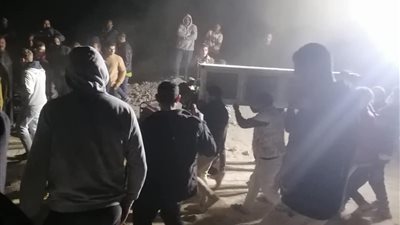 انتشال جثمان أحد ضحايا التنقيب عن الآثار في جبل أبو رواش بكرداسة|صور