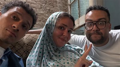 ركين سعد في كواليس فيلم 