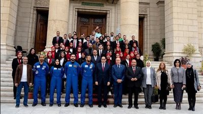 جامعة القاهرة تستقبل وزير الدولة لشؤون الشباب الإماراتي صاحب أطول مهمة فضائية في تاريخ العرب
