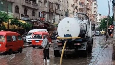 أمطار غزيرة ورياح شديدة تضرب الإسكندرية 