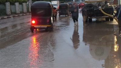 أمطار غزيرة على العديد من مراكز الدقهلية