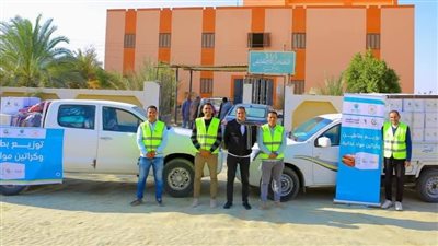 توزيع 600 مساعدة عينية للأسر المستحقة بقرى الوادي الجديد