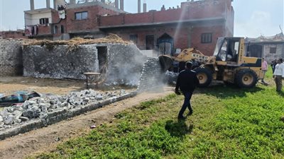 تنفيذ إزالة 8 حالات تعد على الأراضي الزراعية بكوم حمادة والدلنجات