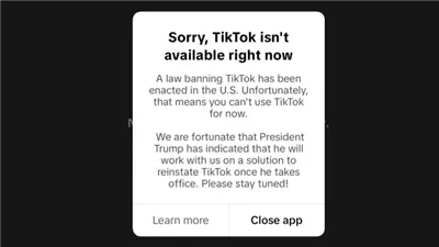 تيك توك لم يعد متاحًا في الولايات المتحدة