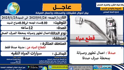  شركة مياه أسيوط تعلن قطع المياه 12ساعة ليلاً عن مدينة صدفا فقط