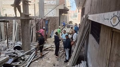 إزالة 5 حالات تعدي بالبناء في القليوبية 