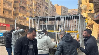 رفع 600 حالة إشغال وتعديات للمحال والباعة الجائلين بمناطق كفر طهرمس والمنشية بالهرم