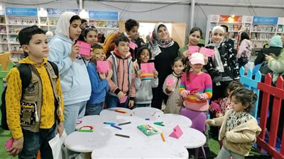 إقبال كبير على ورش قصور الثقافة للأطفال في اليوم قبل الأخير بمعرض الكتاب