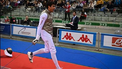 وزير الرياضة يهنئ عبدالرحمن طلبة ببرونزية الجائزة الكبرى لسلاح الشيش في إيطاليا