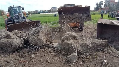 إزالة 15 حالة تعد على الأراضي الزراعية بالمحلة