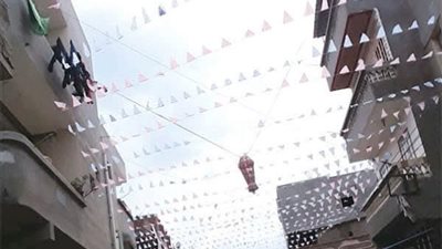 تزيين الشوارع بالفوانيس والزينة الرمضانية فى محافظة البحيرة