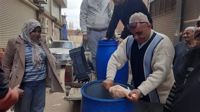 ضبط دواجن وأسماك غير صالحة للاستهلاك الادمى ومحقونه بالمياه