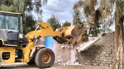 إزالة تعديات على الأراضي الزراعية وأملاك الدولة خلال الموجه 25 بالبحيرة
