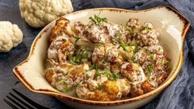 طريقة تحضير قرنبيط وبطاطا بالطحينة