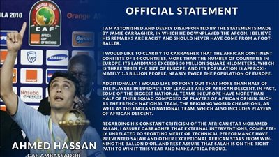 أحمد حسن يرد بقوة على تصريحات كاراجر عن أمم أفريقيا.. ويصفها ب