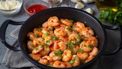 طريقة تحضير جمبري بالفلفل الحار والثوم