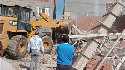  إزالة 8 حالات بناء مخالف و تعديات على الأراضي الزراعية بالبحيرة