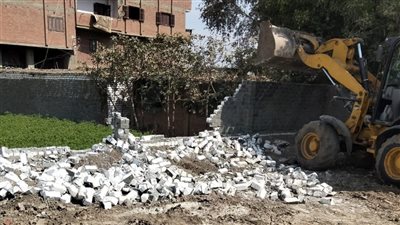 إزالة التعديات على الأراضي الزراعية وأملاك الدولة بالفيوم