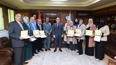 تكريم الفائزين بالمركز الأول على مستوى الجمهورية بمسابقات التعليم بكفر الشيخ