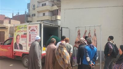  قافلة سيارات اللحوم  المدعمة  بمركز السنبلاوين