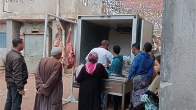 إنطلاق قافلة سيارات اللحوم المدعمة بمركز ميت غمر