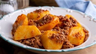 طريقة تحضير مفركة البطاطس باللحم