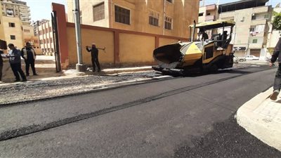 رصف شارع المعهد الدينى وشارع شجرة الدر بدمنهور