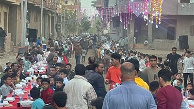 أهالي قرية المريج بالقليوبية ينظمون أكبر إفطار جماعى للصائمين ضم 3000 مواطن