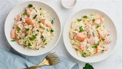 وصفة صحية| طريقة عمل مكرونة بالسلمون والوايت صوص