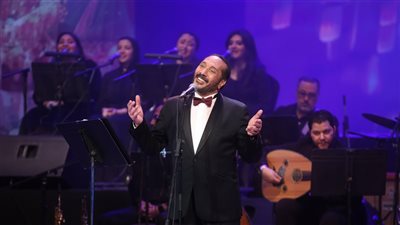 الحجار يروي رحلة فريد الأطرش في 100 سنة غنا بالأوبرا.. صور 