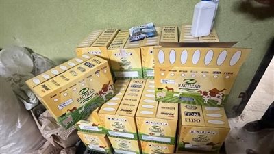 ضبط 3 أطنان مواد خام تستخدم في تصنيع ألبان مجهول المصدر ببلبيس