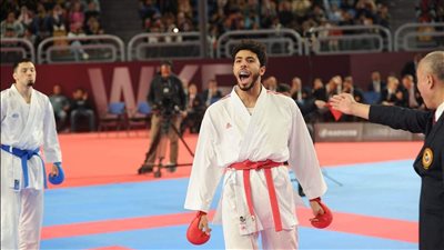 عبدالله هشام يتوج بذهبية الدورى العالمى للكاراتيه