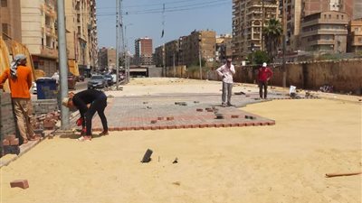 تركيب بلاط الإنترلوك بشارع البوسطة القديمة بدمنهور