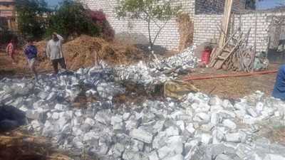 تنفيذ حملة مكبرة لإزالة التعديات على الأراضي الزراعية وأملاك الدولة بكوم حمادة