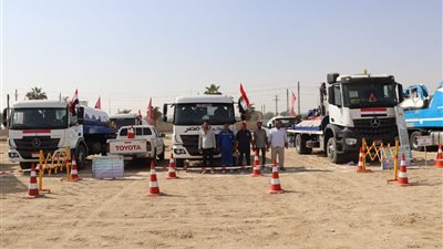 اصطفاف معدات ‘مياه الفيوم’ ضمن التدريب العملي ‘صقر 149’ لمجابهة الأزمات