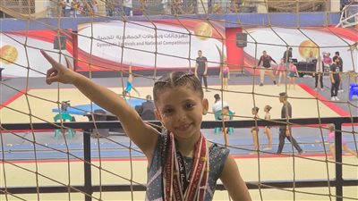 ليلى محمود تحقق الميدالية الذهبية فى بطولة الجمهورية للجمباز تحت 8 سنوات