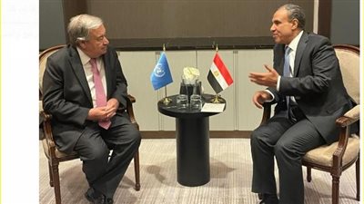وزير الخارجية يلتقي بالسكرتير العام للأمم المتحدة