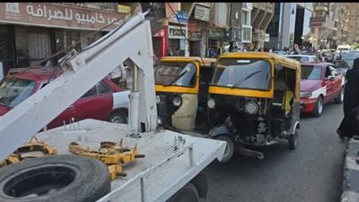 25 توك توك مخالف في قبضة المرور بالزقازيق