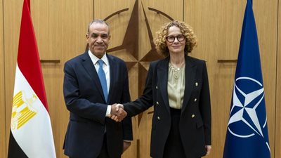 وزير الخارجية والهجرة يجتمع بأعضاء حلف 