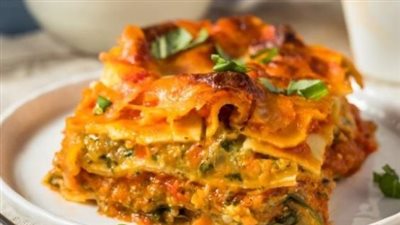 طريقة تحضير لازانيا بالخضار والجبن المذاب في الفرن