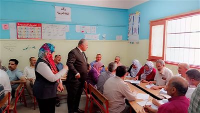 متابعة عمليات تصحيح امتحانات الشهادة   الإعدادية بالفيوم 