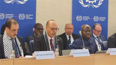 وزير العمل يلقي كلمة المجموعة العربية في الملتقى الدولي للتضامن مع شعب وعمال فلسطين