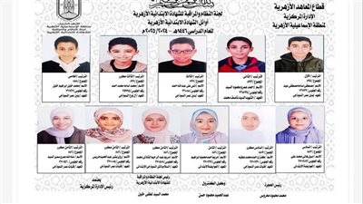 البنين يتقدمون على البنات في أوائل الإبتدائية الأزهريّة بالاسماعيلية 